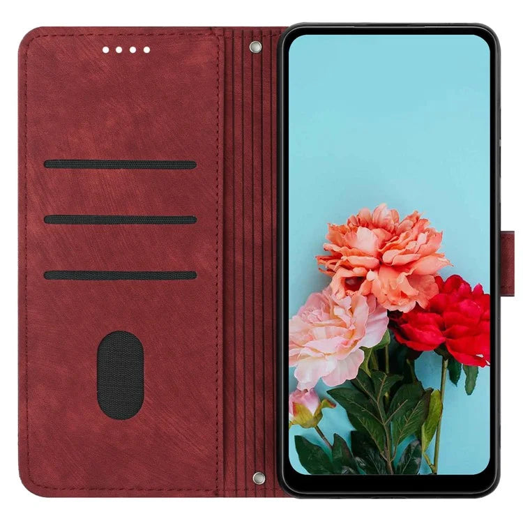 For Samsung Galaxy A05 4G Case Imprint TPU+PU Leather Stand Wallet Phone Protector