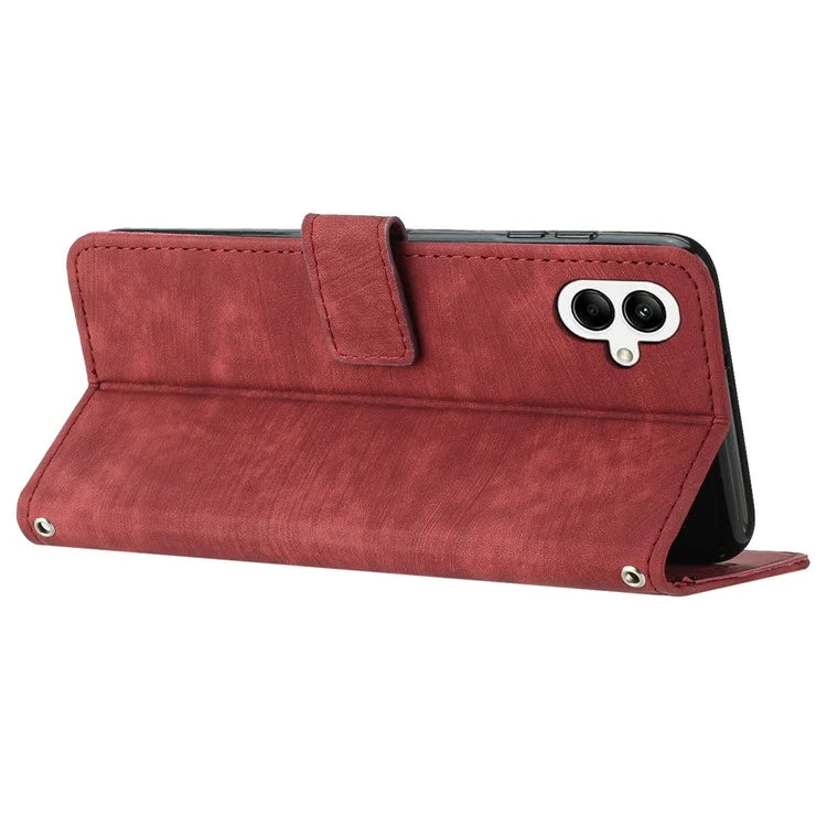 For Samsung Galaxy A05 4G Case Imprint TPU+PU Leather Stand Wallet Phone Protector