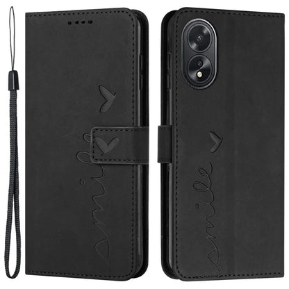 For Oppo A38 4G / A18 4G Case Heart Shape Imprinted Leather Phone Protector