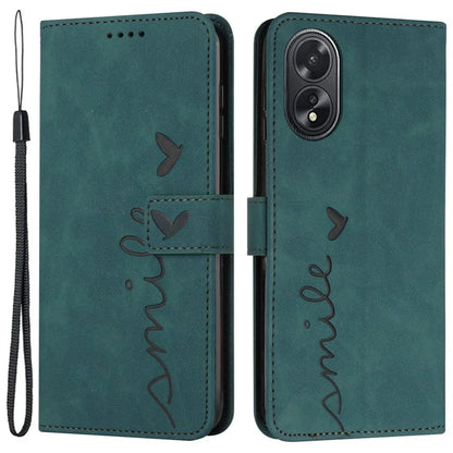 For Oppo A38 4G / A18 4G Case Heart Shape Imprinted Leather Phone Protector