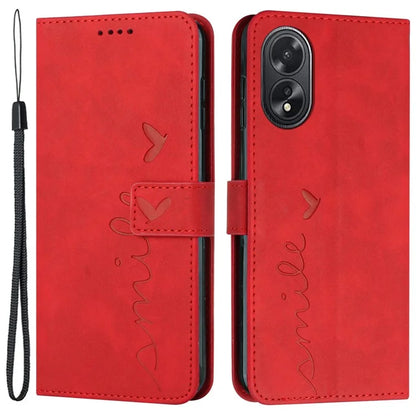 For Oppo A38 4G / A18 4G Case Heart Shape Imprinted Leather Phone Protector