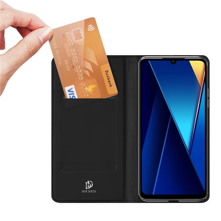 DUX DUCIS Skin Pro Series For Xiaomi Poco M6 5G / Poco C65 4G / Redmi 13C 4G Case Card Holder Leather Cover