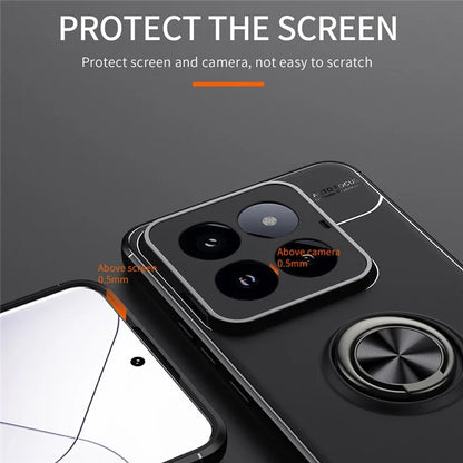 For Xiaomi 14 Pro Case Shockproof Finger Ring Holder TPU Phone Cover with Kickstand