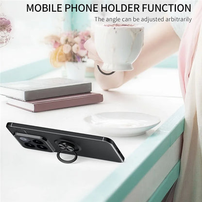For Xiaomi 14 Pro Case Shockproof Finger Ring Holder TPU Phone Cover with Kickstand