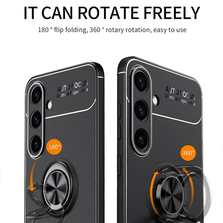 For Samsung Galaxy S24 Case Anti-Scratch Ring Kickstand TPU Phone Cover