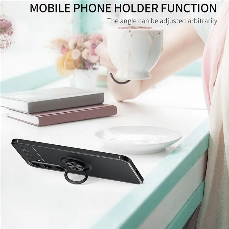 For Samsung Galaxy S24 Case Anti-Scratch Ring Kickstand TPU Phone Cover