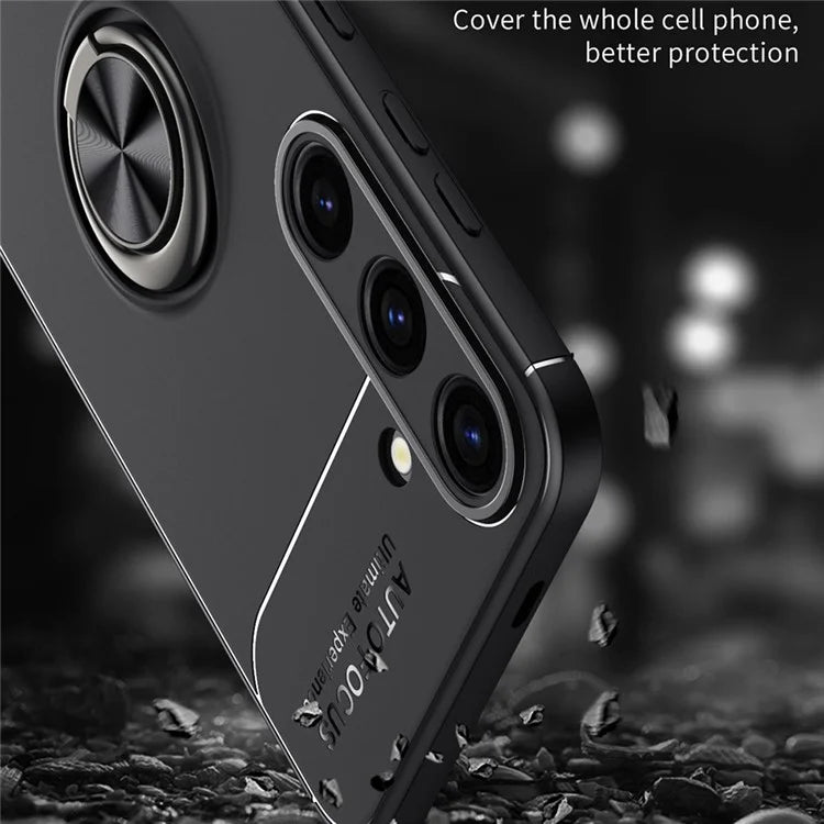 For Samsung Galaxy S24 Case Anti-Scratch Ring Kickstand TPU Phone Cover