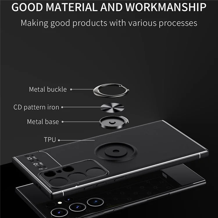For Samsung Galaxy S24 Ultra Case Shockproof TPU Kickstand Phone Back Shell