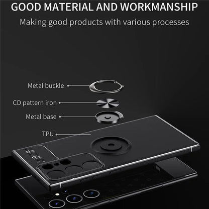 For Samsung Galaxy S24 Ultra Case Shockproof TPU Kickstand Phone Back Shell
