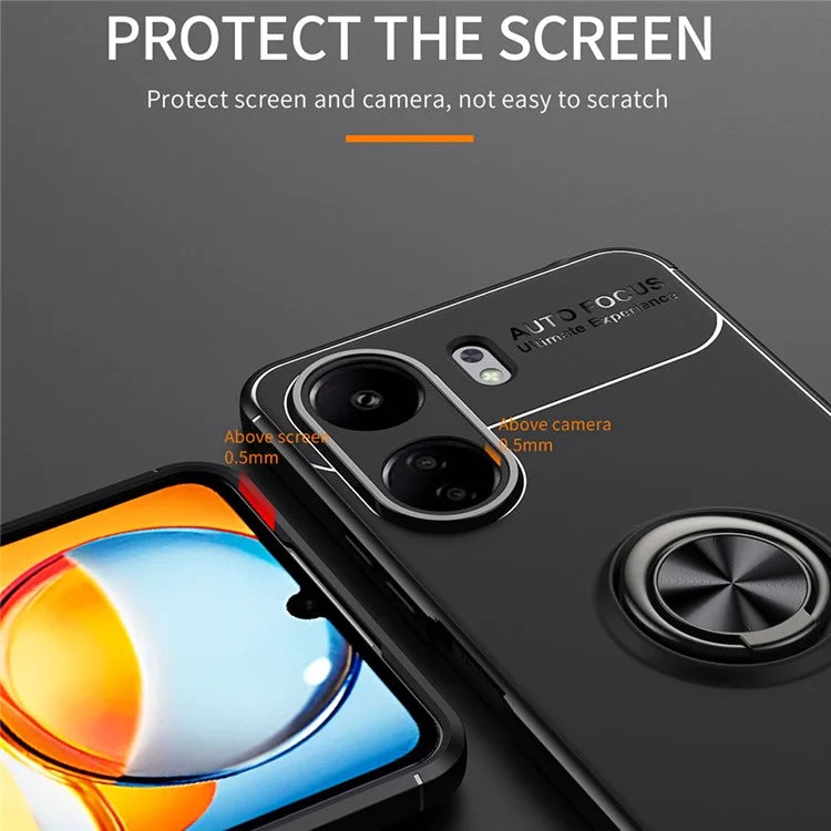 For Xiaomi Redmi 13C 4G / Poco C65 4G Case Drop-resistant TPU Cell Phone Cover  /  Red