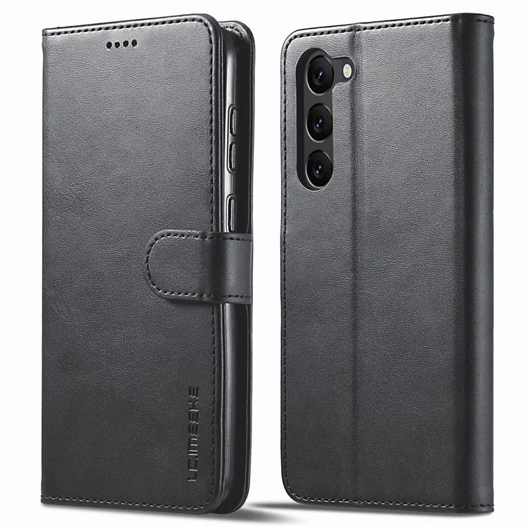 LC.IMEEKE For Samsung Galaxy S24+ Case Calf Texture Leather Stand Phone Protective Cover