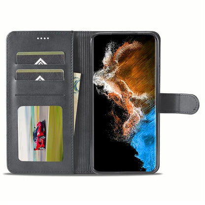LC.IMEEKE For Samsung Galaxy S24+ Case Calf Texture Leather Stand Phone Protective Cover