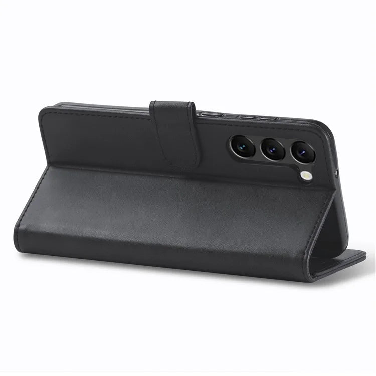 LC.IMEEKE For Samsung Galaxy S24+ Case Calf Texture Leather Stand Phone Protective Cover