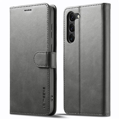 LC.IMEEKE For Samsung Galaxy S24+ Case Calf Texture Leather Stand Phone Protective Cover