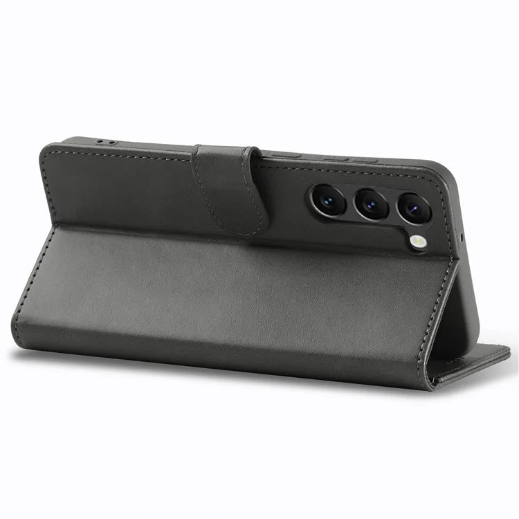 LC.IMEEKE For Samsung Galaxy S24+ Case Calf Texture Leather Stand Phone Protective Cover