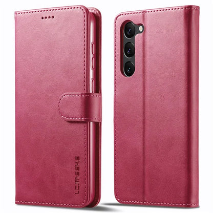 LC.IMEEKE For Samsung Galaxy S24+ Case Calf Texture Leather Stand Phone Protective Cover