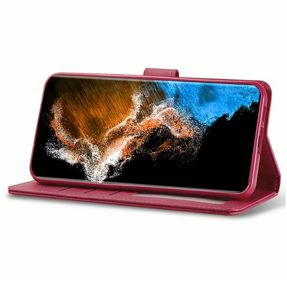 LC.IMEEKE For Samsung Galaxy S24+ Case Calf Texture Leather Stand Phone Protective Cover