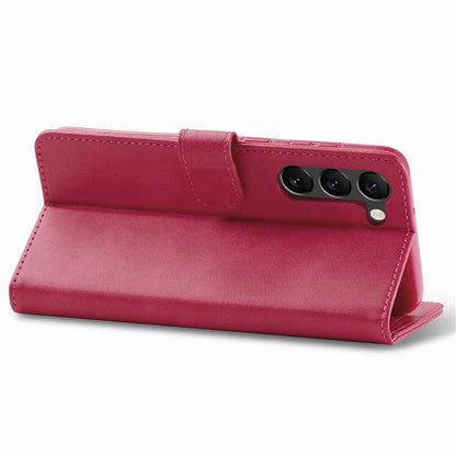 LC.IMEEKE For Samsung Galaxy S24+ Case Calf Texture Leather Stand Phone Protective Cover