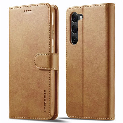 LC.IMEEKE For Samsung Galaxy S24+ Case Calf Texture Leather Stand Phone Protective Cover