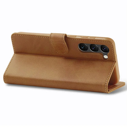 LC.IMEEKE For Samsung Galaxy S24+ Case Calf Texture Leather Stand Phone Protective Cover