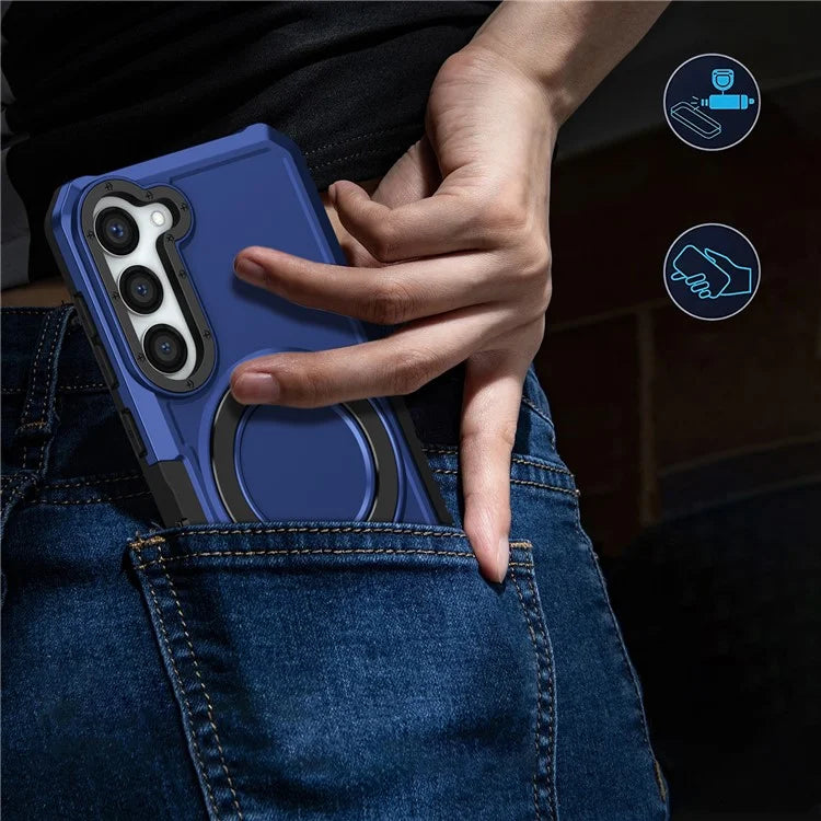 For Samsung Galaxy S23+ Case TPU+PC Ring Kickstand Smartphone Back Shell