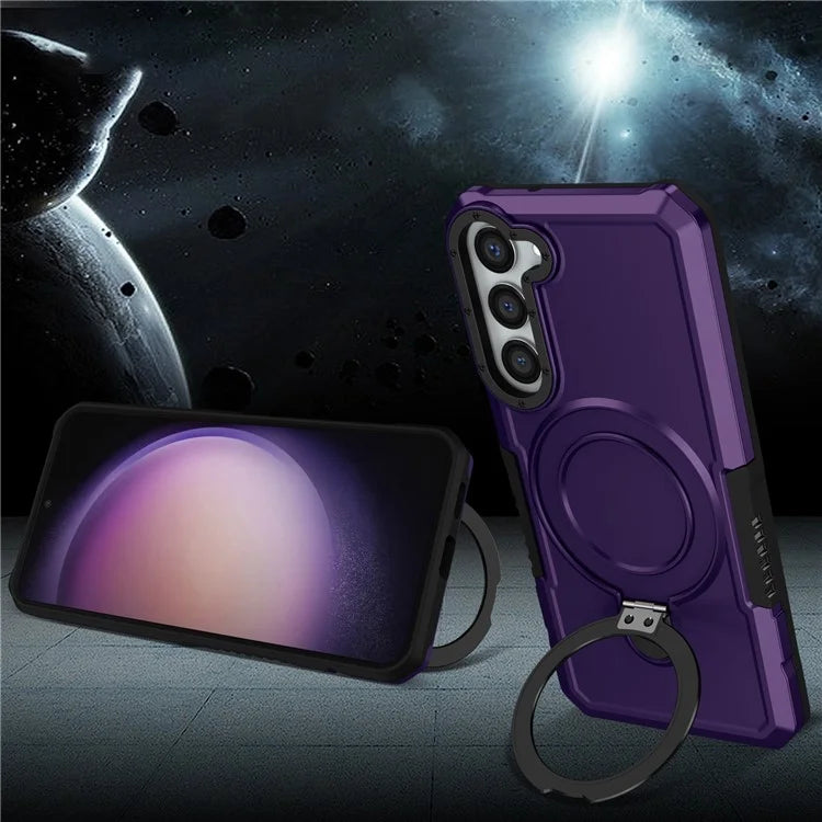 For Samsung Galaxy S23+ Case TPU+PC Ring Kickstand Smartphone Back Shell