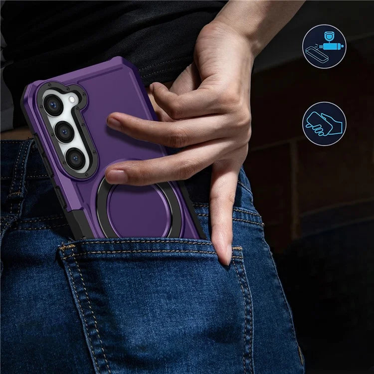 For Samsung Galaxy S23+ Case TPU+PC Ring Kickstand Smartphone Back Shell