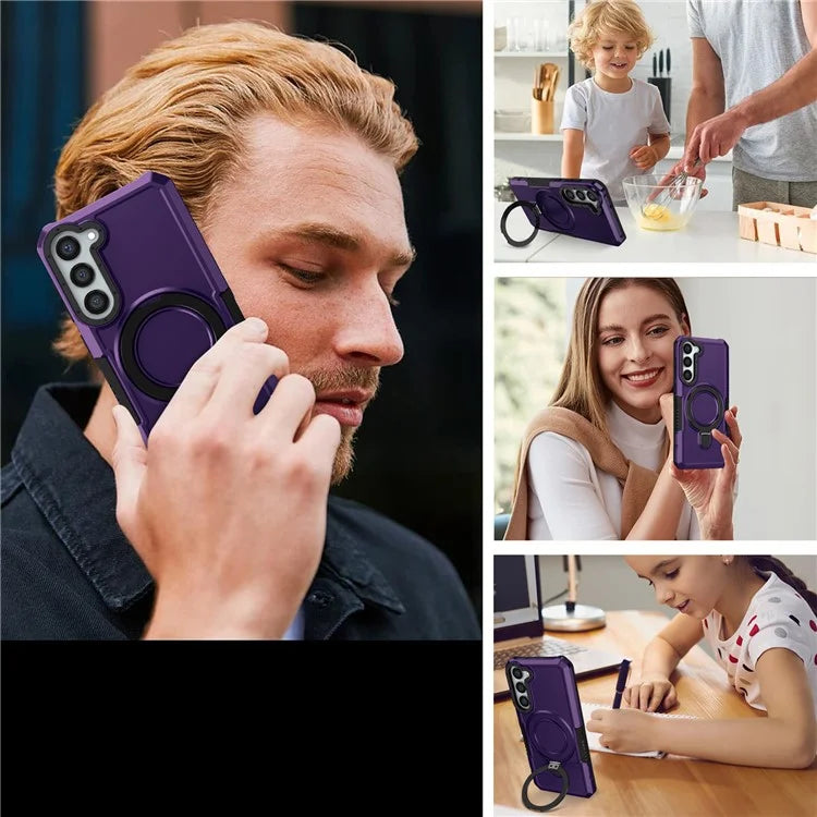 For Samsung Galaxy S23+ Case TPU+PC Ring Kickstand Smartphone Back Shell