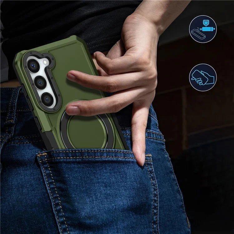 For Samsung Galaxy S23+ Case TPU+PC Ring Kickstand Smartphone Back Shell