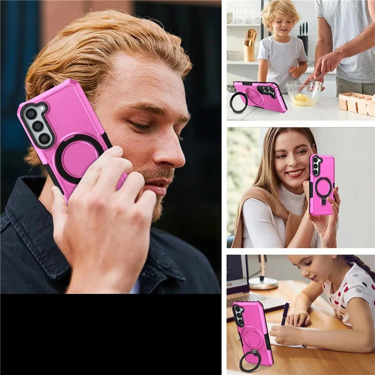 For Samsung Galaxy S23+ Case TPU+PC Ring Kickstand Smartphone Back Shell