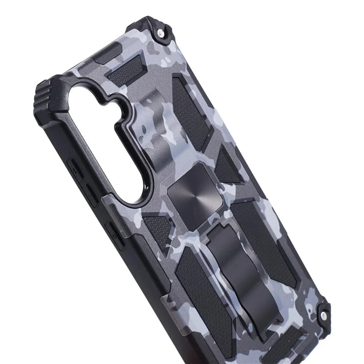 For Samsung Galaxy S24+ Case Camouflage Pattern Kickstand Protective Phone Cover