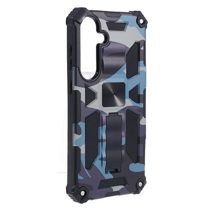 For Samsung Galaxy S24 Camouflage Pattern Case Kickstand TPU+PC Phone Cover