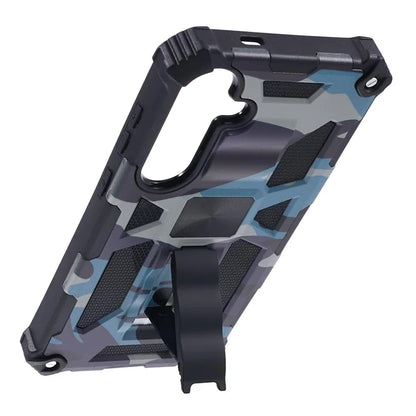 For Samsung Galaxy S24 Camouflage Pattern Case Kickstand TPU+PC Phone Cover