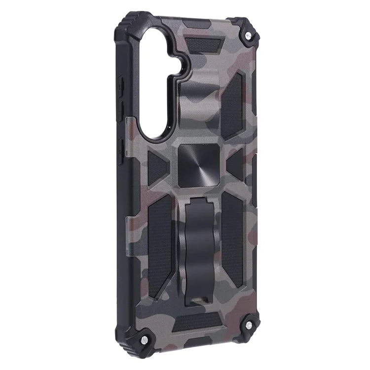 For Samsung Galaxy S24 Camouflage Pattern Case Kickstand TPU+PC Phone Cover