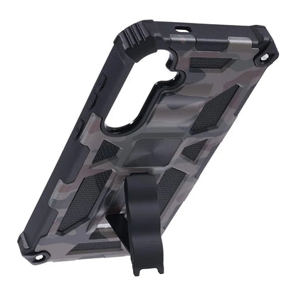 For Samsung Galaxy S24 Camouflage Pattern Case Kickstand TPU+PC Phone Cover