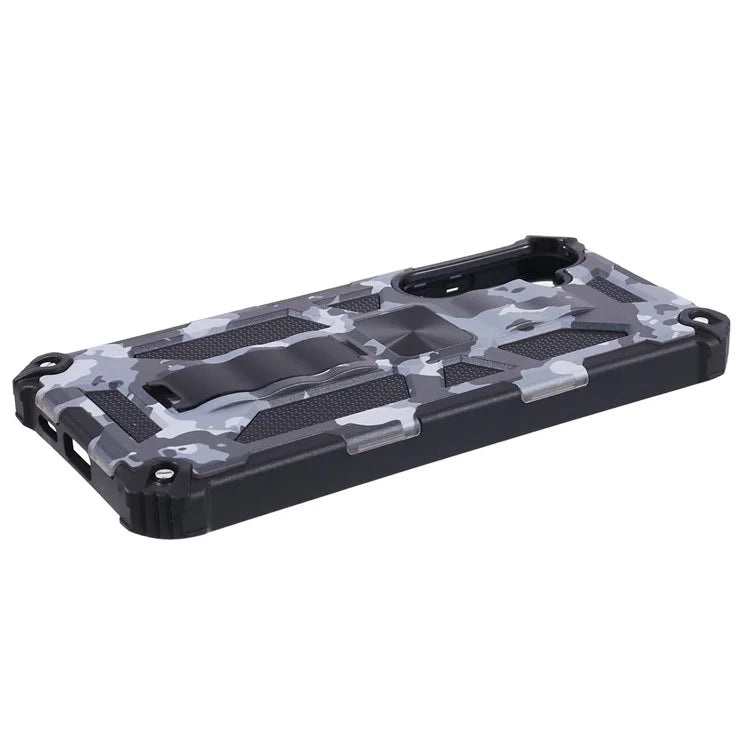 For Samsung Galaxy S24 Camouflage Pattern Case Kickstand TPU+PC Phone Cover