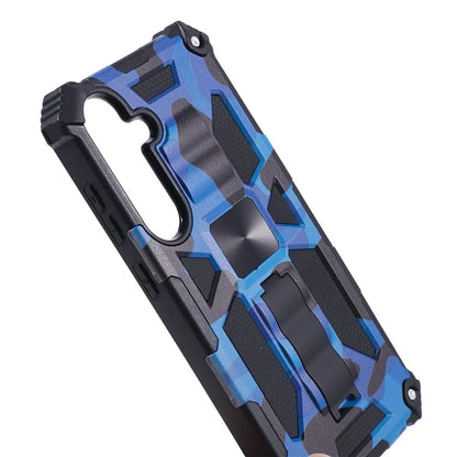 For Samsung Galaxy S24 Camouflage Pattern Case Kickstand TPU+PC Phone Cover