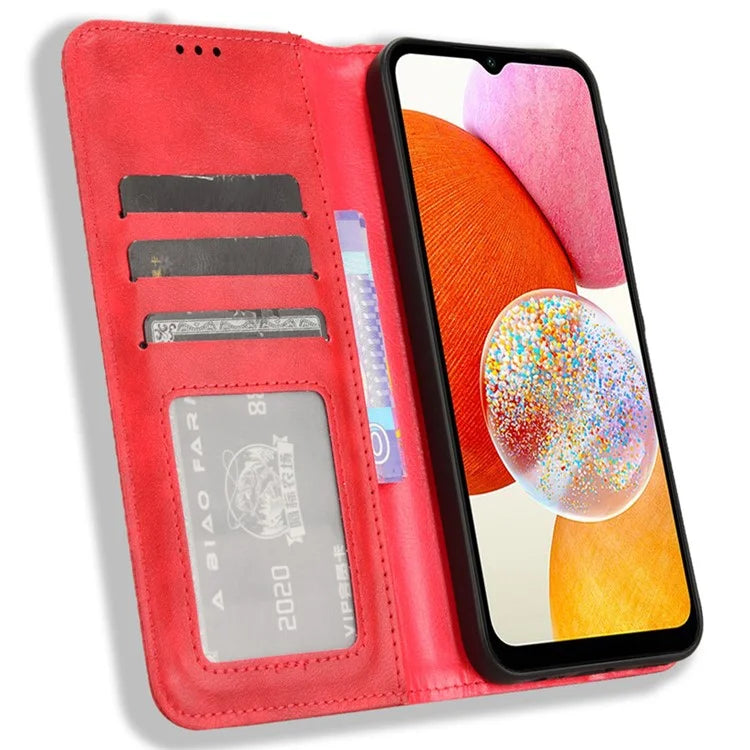 For Samsung Galaxy A15 5G Leather Case Retro Phone Cover with Wallet Stand