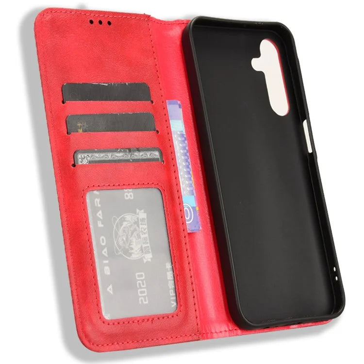 For Samsung Galaxy A15 5G Leather Case Retro Phone Cover with Wallet Stand