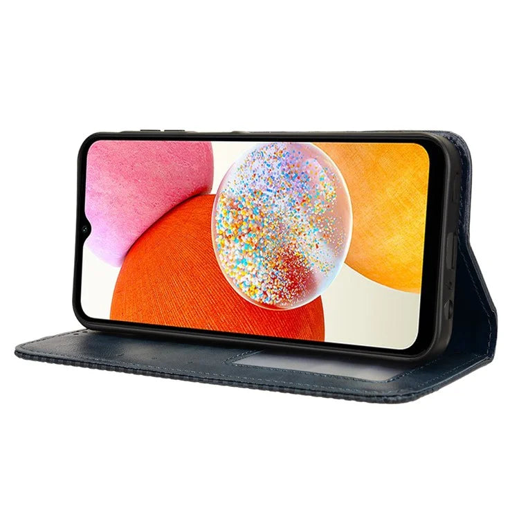 For Samsung Galaxy A15 5G Leather Case Retro Phone Cover with Wallet Stand