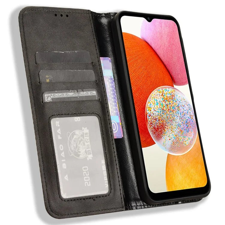 For Samsung Galaxy A15 5G Leather Case Retro Phone Cover with Wallet Stand