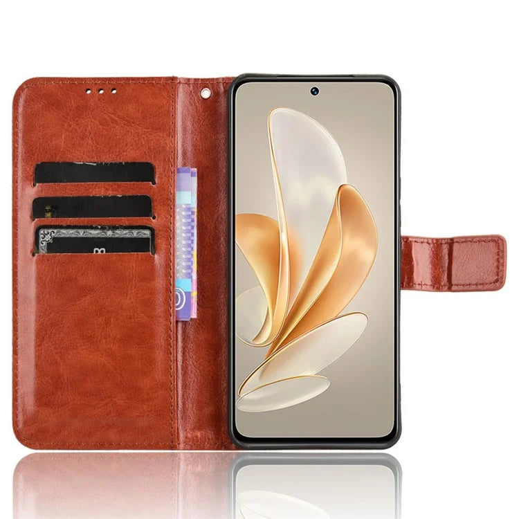For vivo V29e (Global) 5G / Y200 (India) 5G Case Wallet Stand Crazy Horse Texture Phone Cover