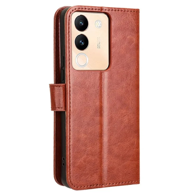 For vivo V29e (Global) 5G / Y200 (India) 5G Case Wallet Stand Crazy Horse Texture Phone Cover