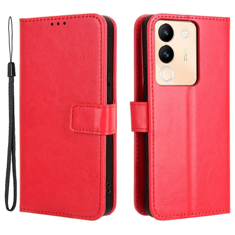 For vivo V29e (Global) 5G / Y200 (India) 5G Case Wallet Stand Crazy Horse Texture Phone Cover