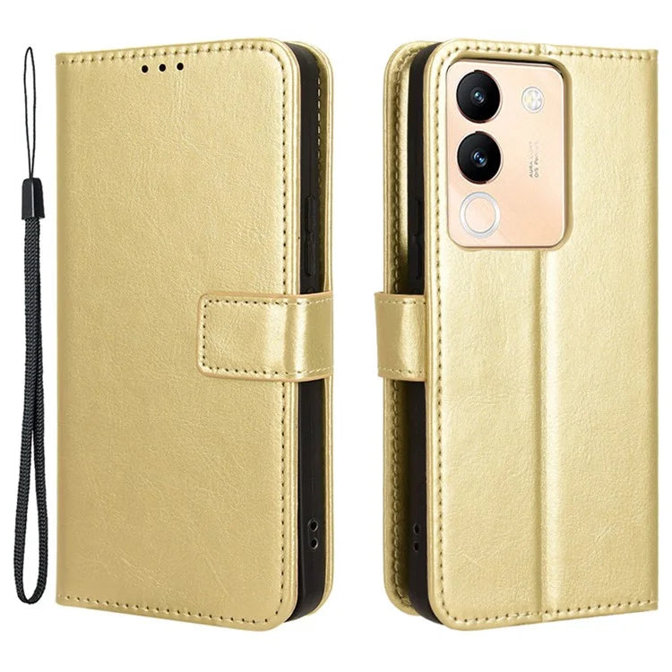 For vivo V29e (Global) 5G / Y200 (India) 5G Case Wallet Stand Crazy Horse Texture Phone Cover