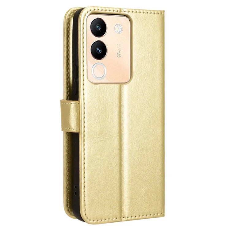 For vivo V29e (Global) 5G / Y200 (India) 5G Case Wallet Stand Crazy Horse Texture Phone Cover