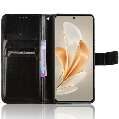 For vivo V29e (Global) 5G / Y200 (India) 5G Case Wallet Stand Crazy Horse Texture Phone Cover