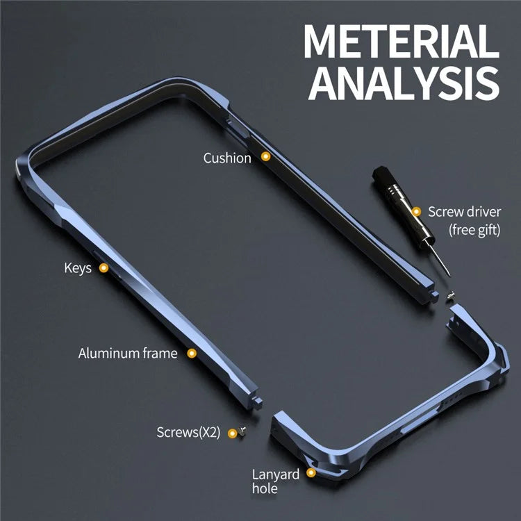 LUPHIE For iPhone 15 Plus Protective Bumper Frame Anti-scratch Metal Case