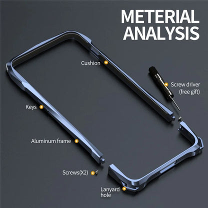 LUPHIE For iPhone 15 Plus Protective Bumper Frame Anti-scratch Metal Case