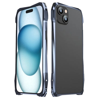 LUPHIE For iPhone 15 Protective Bumper Frame Metal Drop-proof Smart Phone Frame Case